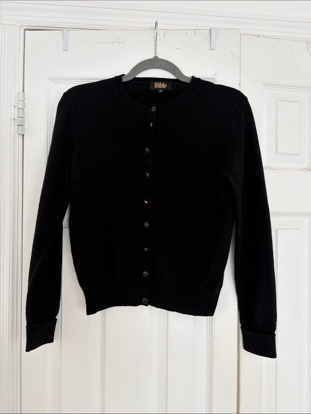 A.P.C. Black Women's Crewneck Button-Up Cardigan